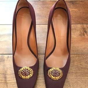Giuseppe Zanotti Jeweled Pumps Plum Berry Color